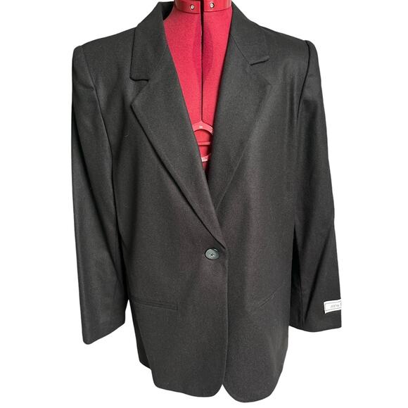 Sag Harbor Vintage New Dead Stock Size 12 P 100% Wool Back Oversized Blazer - Picture 6 of 8